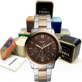 Buy Shop Fossil Neutra Chronograph Brown Dial Two Tone Steel Strap Watch for Men - FS5869 USA Online