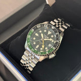 Seiko 5 Sports SKX GMT Automatic Green Dial Silver Steel Strap Watch For Men - SSK035K1