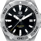 Buy Shop Tag Heuer Aquaracer Black Dial Silver Steel Strap Watch for Men - WBD1110.BA0928 USA Online