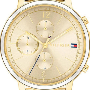 Buy Shop Tommy Hilfiger Madison Quartz Gold Dial Gold Steel Strap Watch For Women - 1782189 USA Online