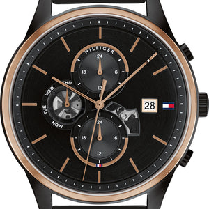 Buy Shop Tommy Hilfiger Weston Chronograph Black Dial Black Mesh Bracelet Watch For Men - 1710505 USA Online