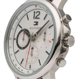 Buy Shop Tommy Hilfiger Landon Chronograph White Dial Brown Leather Strap Watch for Men - 1791531 USA Online