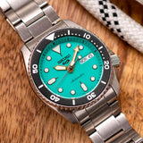 Buy Shop Seiko 5 Sports SKX Midi Automatic Teal Dial Silver Steel Strap Watch For Men - SRPK33K1 USA Online