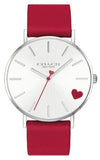 Buy Shop Coach Perry Silver Dial Red Leather Strap Watch for Women - 14503515 USA Online