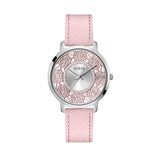 Buy Shop Guess Dahlia Analog Silver Dial Pink Leather Strap Watch for Women - GW0529L1 USA Online