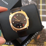 Buy Shop Marc Jacobs Mandy Black Dial Black Leather Strap Watch for Women - MJ1597 USA Online