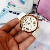 Buy Shop Fossil Cecile White Dial White Leather Strap Watch for Women - AM4486 USA Online
