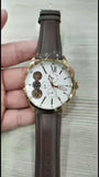 Buy Shop Fossil Flynn Twist Mechanical White Dial Brown Leather Strap Watch for Men - BQ2218 USA Online