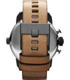 Buy Shop Diesel SBA Dual Time Chronograph White Dial Brown Leather Strap Watch For Men - DZ7269 USA Online