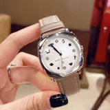 Buy Shop Marc Jacobs Mandy Silver Dial Brown Leather Strap Watch for Women - MJ1563 USA Online