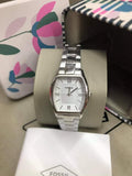 Buy Shop Fossil Wallace Designer Silver Dial Silver Steel Strap Watch for Women - ES3057 USA Online