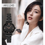Buy Shop Emporio Armani Gianni T Bar All Black Diamond Dial Watch For Women - AR11245 USA Online