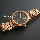 Buy Shop Marc Jacobs Roxy Black Dial Rose Gold Steel Strap Watch for Women - MJ3569 USA Online