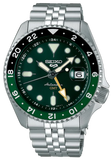 Seiko 5 Sports SKX GMT Automatic Green Dial Silver Steel Strap Watch For Men - SSK035K1