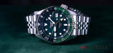 Seiko 5 Sports SKX GMT Automatic Green Dial Silver Steel Strap Watch For Men - SSK035K1