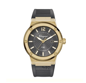 Buy Shop Salvatore Ferragamo F-80 Classic Black Dial Black Rubber Strap Watch for Men - SFHY01621 USA Online