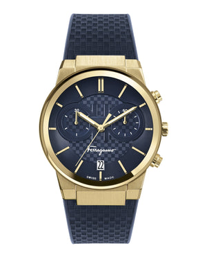 Buy Shop Salvatore Ferragamo Sapphire Chrono Blue Dial Blue Silicone Strap Watch for Men - SFME00221 USA Online