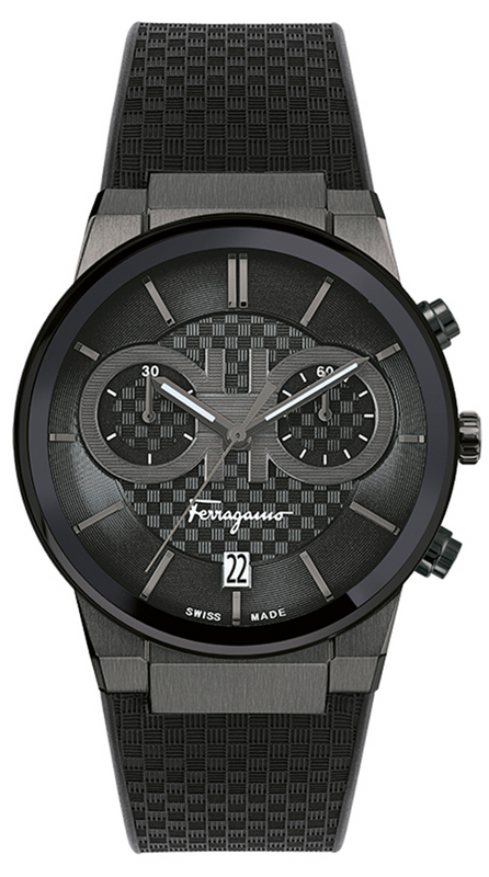 Buy Shop Salvatore Ferragamo Sapphire Chrono Black Dial Black Rubber Strap Watch for Men - SFME00621 USA Online