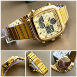 Buy Shop Fossil Retro Analog-Digital Gold Dial Gold Steel Strap Watch for Men - FS5889 USA Online