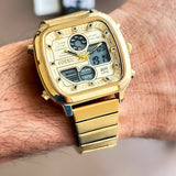 Buy Shop Fossil Retro Analog-Digital Gold Dial Gold Steel Strap Watch for Men - FS5889 USA Online