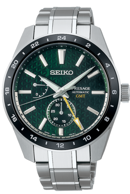 Buy Shop Seiko Presage Sharp Edged Series GMT Green Dial Silver Steel Strap Watch For Men - SPB219J1 USA Online