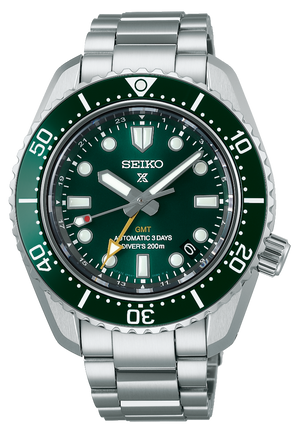 Buy Shop Seiko Prospex GMT Divers Automatic Marine Green Dial Silver Steel Strap Watch For Men - SPB381J1 USA Online