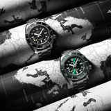 Buy Shop Seiko Prospex GMT Divers Automatic Marine Green Dial Silver Steel Strap Watch For Men - SPB381J1 USA Online