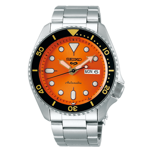 Buy Shop Seiko 5 Sports Automatic Orange Dial Silver Steel Strap Watch For Men - SRPD59K1 USA Online