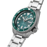 Seiko 5 Sports Automatic Green Dial Silver Steel Strap Watch For Men - SRPD61K1