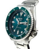 Seiko 5 Sports Automatic Green Dial Silver Steel Strap Watch For Men - SRPD61K1