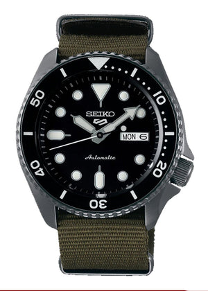 Buy Shop Seiko 5 Sport Automatic Black Dial Green Nylon Strap Watch For Men - SRPD65K4 USA Online