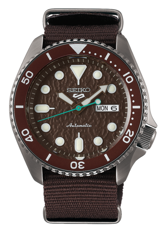 Buy Shop Seiko 5 Sport Automatic Brown Dial Brown Nylon Strap Watch For Men - SRPD85K1 USA Online
