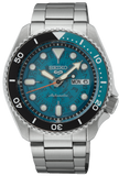 Seiko 5 Sports SKX Skeleton Green Dial Silver Steel Strap Watch For Men - SRPJ45K1