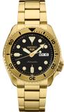 Buy Shop Seiko 5 Sports Automatic Black Dial Gold Steel Strap Watch For Men - SRPK18 USA Online