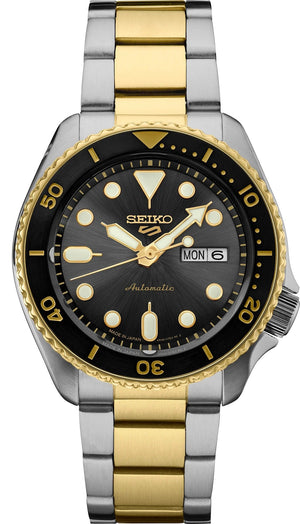 Buy Shop Seiko 5 Sports Automatic Special Creation Black Dial Two Tone Steel Strap Watch For Men - SRPK22 USA Online