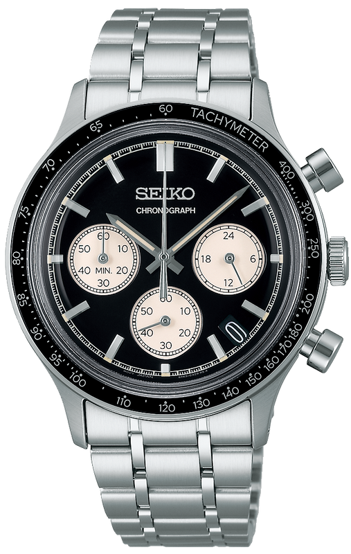 Seiko 5 Sport Black Dial Silver Steel Strap Watch for Men - SSB479P1