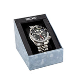 Seiko 5 Sports Automatic GMT Black Dial Silver Steel Strap Watch For Men - SSK001K1