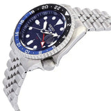 Seiko 5 Sports GMT SKX Automatic Blueberry Dial Silver Steel Strap Watch For Men - SSK003K1