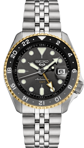 Buy Shop Seiko 5 Sports GMT US Special Edition Automatic Grey Dial Silver Steel Strap Watch For Men - SSK021K1 USA Online