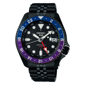 Buy Shop Seiko Automatic SKX GMT Yuto Horigome Limited Edition Black Dial Black Steel Strap Watch For Men - SSK027K1 USA Online