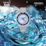 Seiko 5 Sports Automatic GMT SKX Sports Style Asia Exclusive Limited Edition Ice Blue Dial Silver Steel Strap Watch For Men - SSK029K1