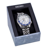 Seiko 5 Sports SKX GMT Automatic Sky Blue Dial Silver Steel Strap Watch For Men - SSK033K1