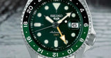 Seiko 5 Sports SKX GMT Automatic Green Dial Silver Steel Strap Watch For Men - SSK035K1