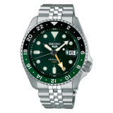 Seiko 5 Sports SKX GMT Automatic Green Dial Silver Steel Strap Watch For Men - SSK035K1