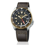 Buy Shop Seiko 5 Sports SKX GMT Automatic Mocha Black Dial Brown Leather Strap Watch For Men - SSK036K1 USA Online