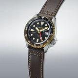 Buy Shop Seiko 5 Sports SKX GMT Automatic Mocha Black Dial Brown Leather Strap Watch For Men - SSK036K1 USA Online