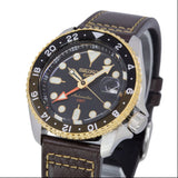 Buy Shop Seiko 5 Sports SKX GMT Automatic Mocha Black Dial Brown Leather Strap Watch For Men - SSK036K1 USA Online