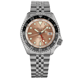 Buy Shop Seiko 5 Sports GMT Thong Sia Limited Edition Brown Dial Silver Steel Strap Watch for Men - SSK043K1 USA Online