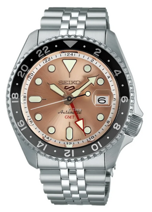 Buy Shop Seiko 5 Sports GMT Thong Sia Limited Edition Brown Dial Silver Steel Strap Watch for Men - SSK043K1 USA Online
