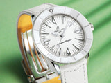 Breitling Superocean Heritage '57 Pastel Paradise White Dial White Leather Strap Watch for Women - A10340A71A1X1